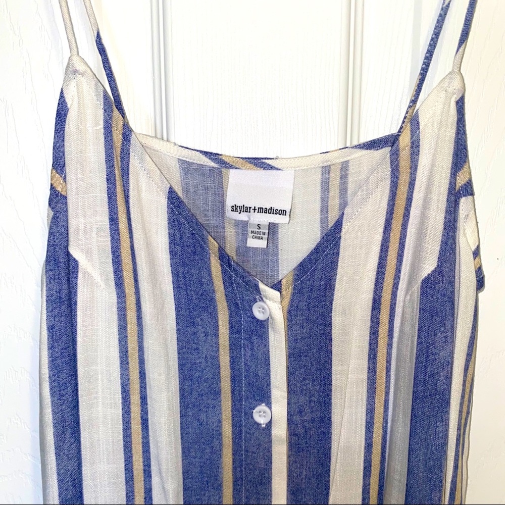 Stripped, button down tank top dress